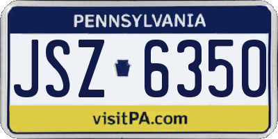 PA license plate JSZ6350