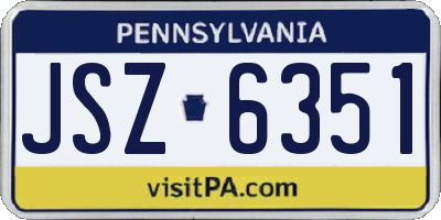 PA license plate JSZ6351