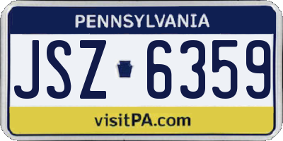 PA license plate JSZ6359