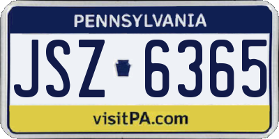 PA license plate JSZ6365