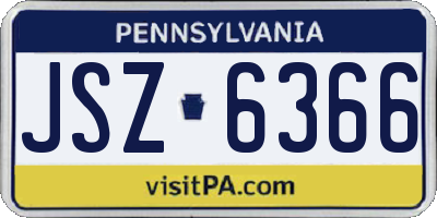 PA license plate JSZ6366