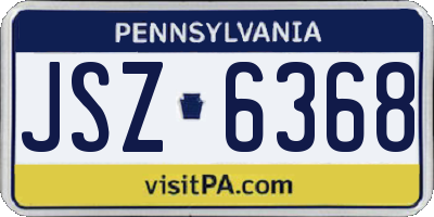 PA license plate JSZ6368