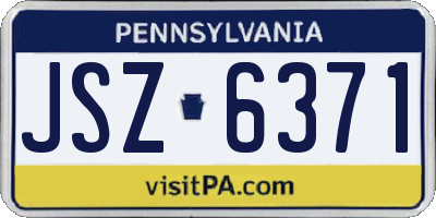 PA license plate JSZ6371