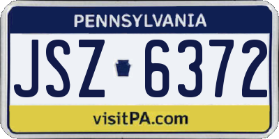 PA license plate JSZ6372