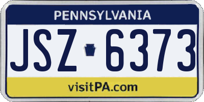 PA license plate JSZ6373