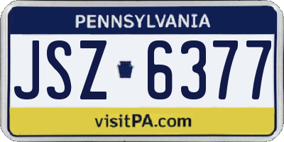 PA license plate JSZ6377