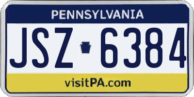 PA license plate JSZ6384