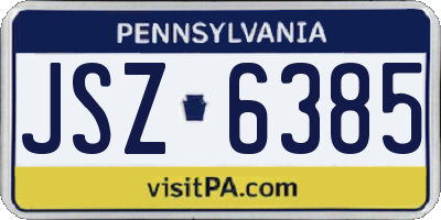 PA license plate JSZ6385