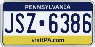 PA license plate JSZ6386