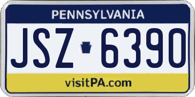 PA license plate JSZ6390