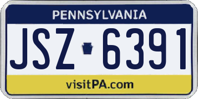 PA license plate JSZ6391