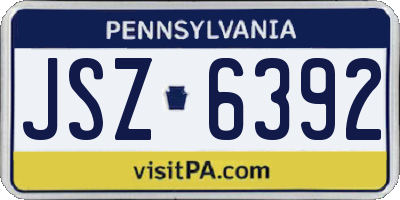 PA license plate JSZ6392