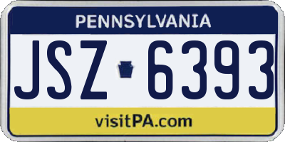 PA license plate JSZ6393