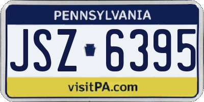 PA license plate JSZ6395