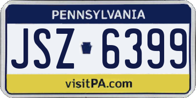 PA license plate JSZ6399