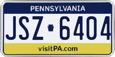 PA license plate JSZ6404