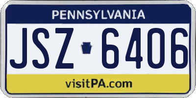 PA license plate JSZ6406