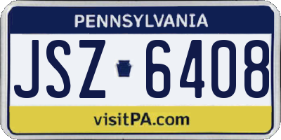 PA license plate JSZ6408