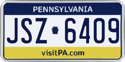 PA license plate JSZ6409