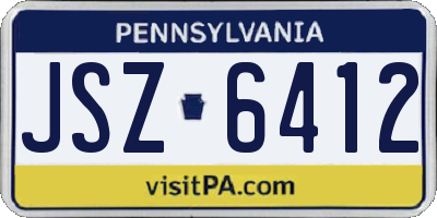 PA license plate JSZ6412