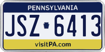 PA license plate JSZ6413