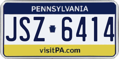 PA license plate JSZ6414