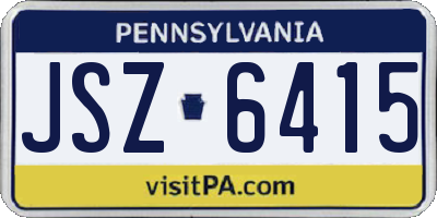 PA license plate JSZ6415