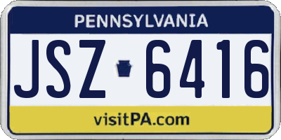 PA license plate JSZ6416