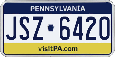 PA license plate JSZ6420