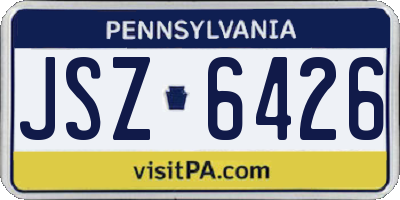 PA license plate JSZ6426