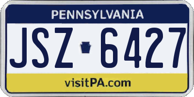 PA license plate JSZ6427