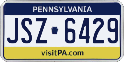 PA license plate JSZ6429