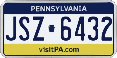PA license plate JSZ6432