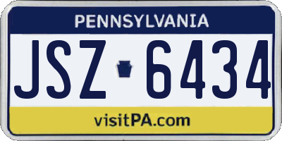 PA license plate JSZ6434