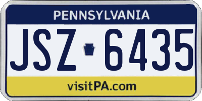 PA license plate JSZ6435