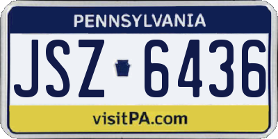 PA license plate JSZ6436