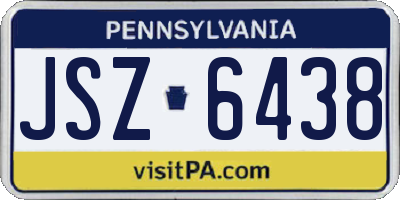 PA license plate JSZ6438
