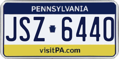 PA license plate JSZ6440