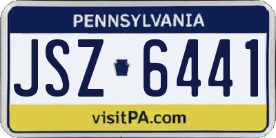 PA license plate JSZ6441