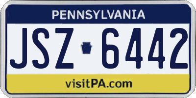 PA license plate JSZ6442