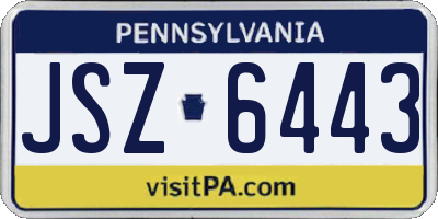 PA license plate JSZ6443