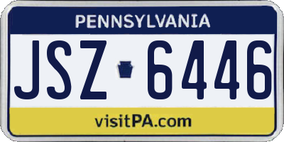PA license plate JSZ6446