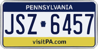 PA license plate JSZ6457