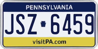 PA license plate JSZ6459