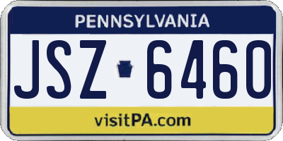 PA license plate JSZ6460