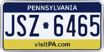 PA license plate JSZ6465