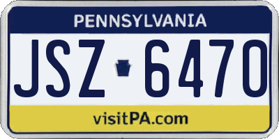 PA license plate JSZ6470