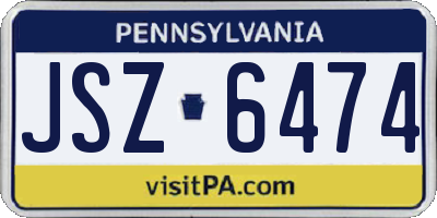PA license plate JSZ6474