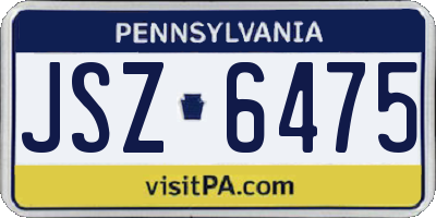 PA license plate JSZ6475