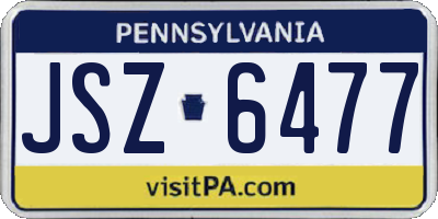 PA license plate JSZ6477